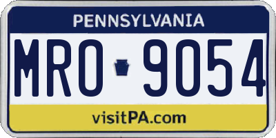 PA license plate MRO9054