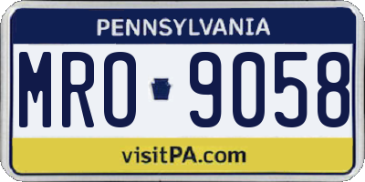 PA license plate MRO9058