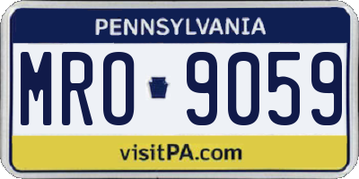 PA license plate MRO9059