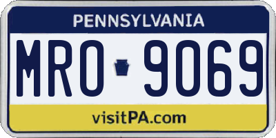 PA license plate MRO9069