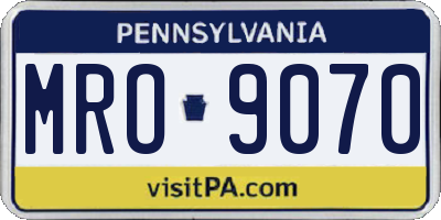 PA license plate MRO9070