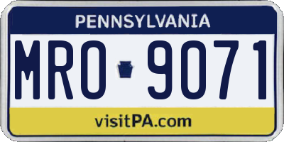 PA license plate MRO9071