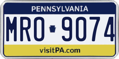 PA license plate MRO9074
