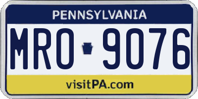 PA license plate MRO9076
