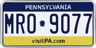 PA license plate MRO9077