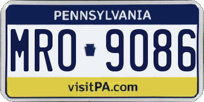 PA license plate MRO9086