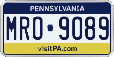 PA license plate MRO9089