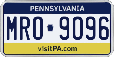 PA license plate MRO9096