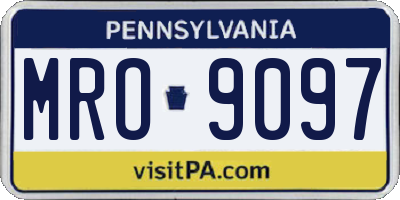 PA license plate MRO9097