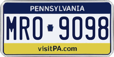 PA license plate MRO9098