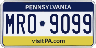 PA license plate MRO9099