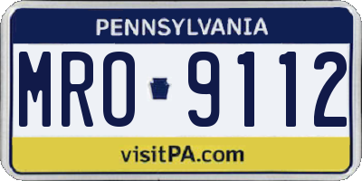 PA license plate MRO9112