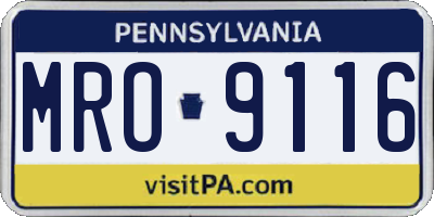 PA license plate MRO9116