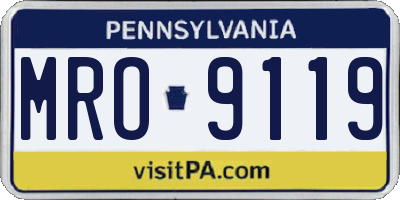 PA license plate MRO9119