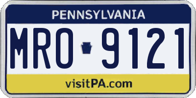 PA license plate MRO9121