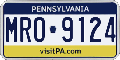 PA license plate MRO9124