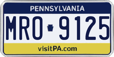 PA license plate MRO9125