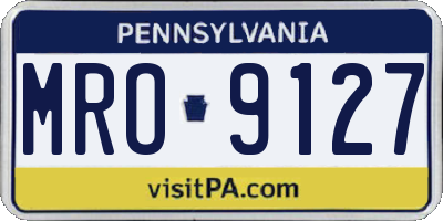 PA license plate MRO9127