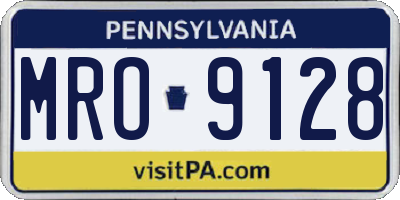 PA license plate MRO9128