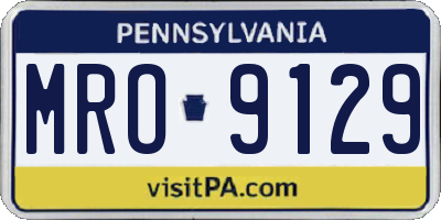 PA license plate MRO9129