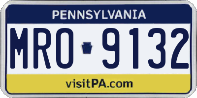 PA license plate MRO9132