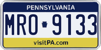 PA license plate MRO9133