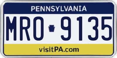 PA license plate MRO9135