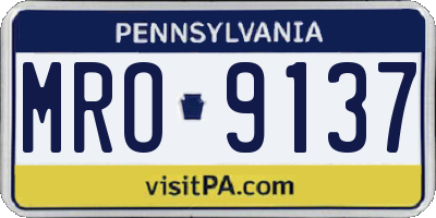 PA license plate MRO9137