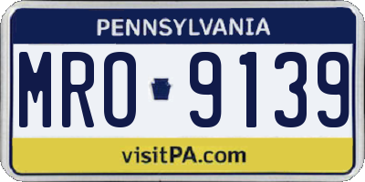 PA license plate MRO9139
