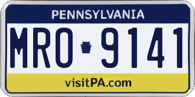 PA license plate MRO9141