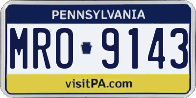 PA license plate MRO9143
