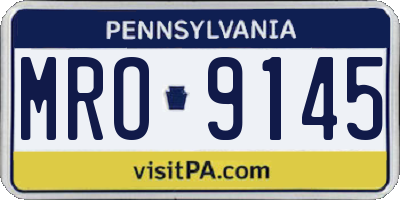 PA license plate MRO9145