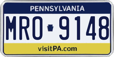 PA license plate MRO9148