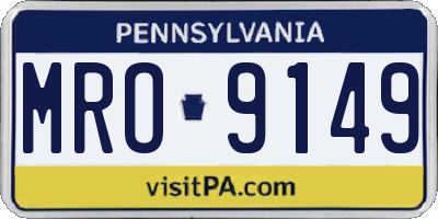 PA license plate MRO9149