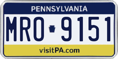 PA license plate MRO9151