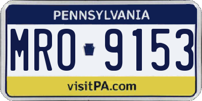 PA license plate MRO9153