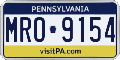 PA license plate MRO9154