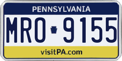 PA license plate MRO9155