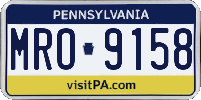 PA license plate MRO9158