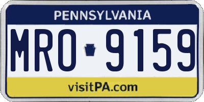 PA license plate MRO9159
