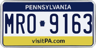 PA license plate MRO9163