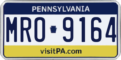 PA license plate MRO9164