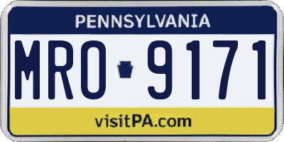 PA license plate MRO9171