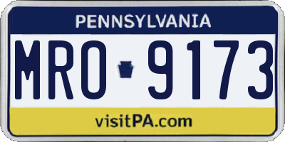 PA license plate MRO9173
