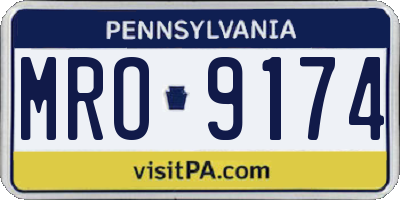 PA license plate MRO9174