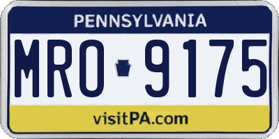 PA license plate MRO9175