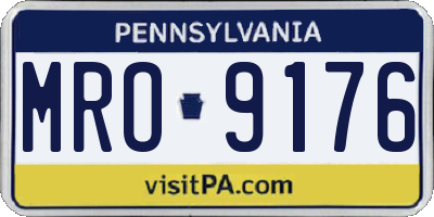 PA license plate MRO9176