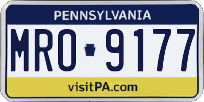 PA license plate MRO9177