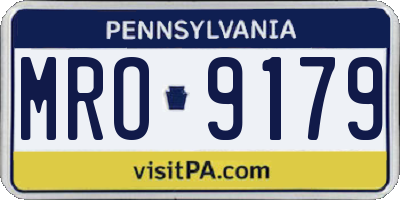 PA license plate MRO9179