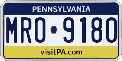 PA license plate MRO9180